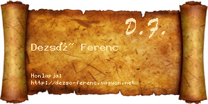 Dezső Ferenc névjegykártya